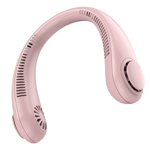 Bærbar Halsventilator, Batteridrevet Bladfri Genopladelig Hovedtelefon Design USB-drevet Bordventilator 3 Hastigheder Pink