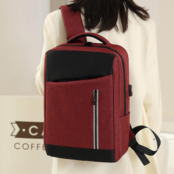 Ryggsäck för män 15,6 tum USB-laddning Vattentät Laptop-väska Casual Business Terracotta Terracotta
