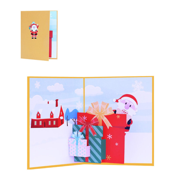 3d Pop Up Santa Claus Christmas Greeting Cards Colorful Printed Cards Holiday Holiday Greeting Cards