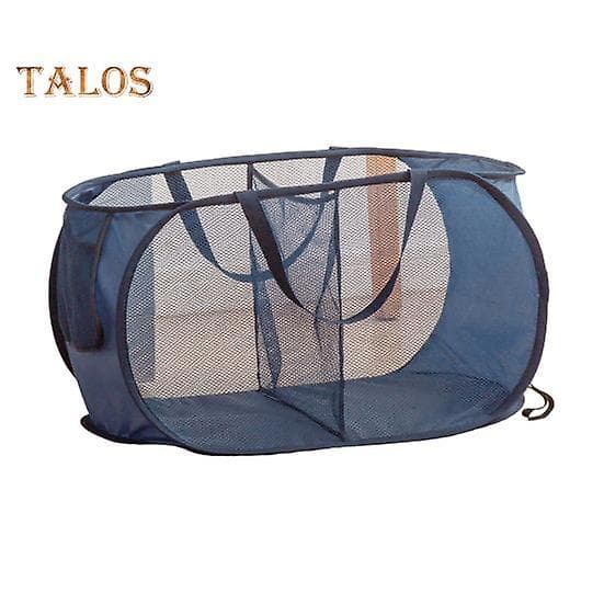 Mesh Storage Basket, Multifunctional Container, Reusable, Modern, Foldable Laundry Basket, Wall Holder for Bathroom, Bathroom Accessories Navy Blue navy blue