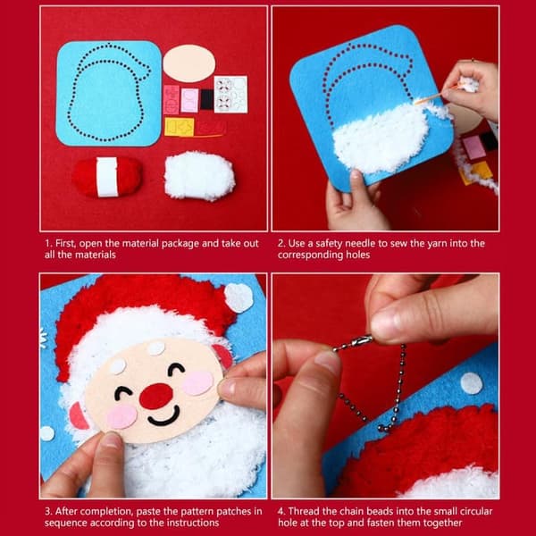 DIY Christmas Embroidery Kit, New Christmas Decorations for Kids, Thread Tool for Beginners
