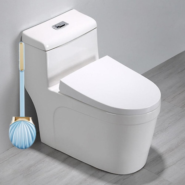 Långt skaft Toalettborste Silikon Toalettrengöringsborste HushållstoalettrengöringBlå41X10,5CM Blue 41X10.5CM