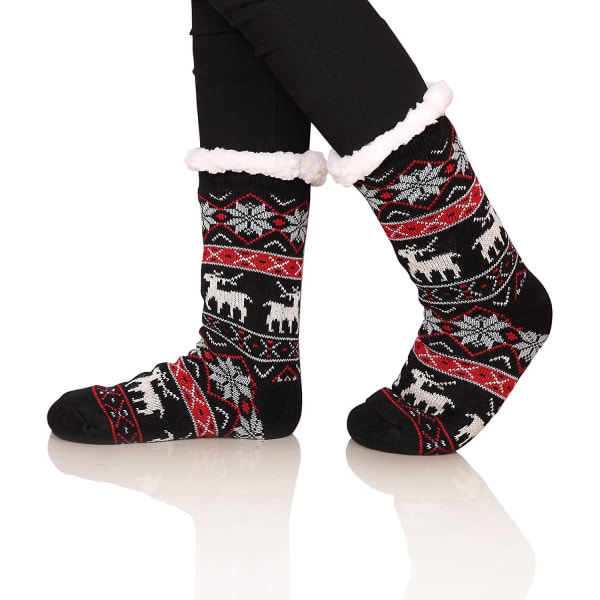 Dam Vinter Supermjuka Varma Mysiga Fuzzy Snowflake Deer Fleecefodrade