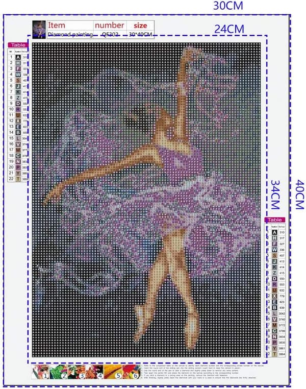 30x40cm 5D Diamantmaling Balletpige Fuld Bore efter Nummer Sæt