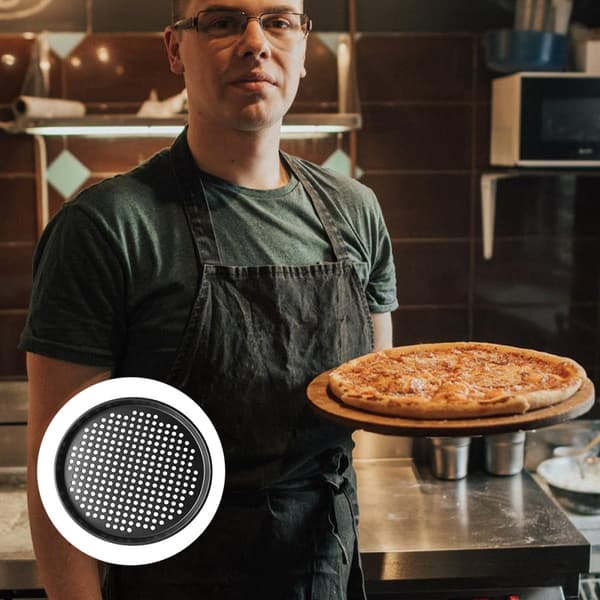 Non-Stick Pizza Bakform Kakform Kolstål Rund Form