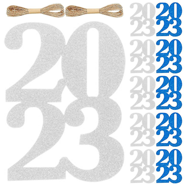1 Sæt Vase Etiketter 2023 Glitter 2023 Graduation Etiketter Dekorative Vase Etiketter Graduation Party Dec