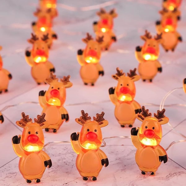 String Lights Christmas Reindeer, Battery Powered, 20 Leds, New Year's Party Christmas Tree Gift