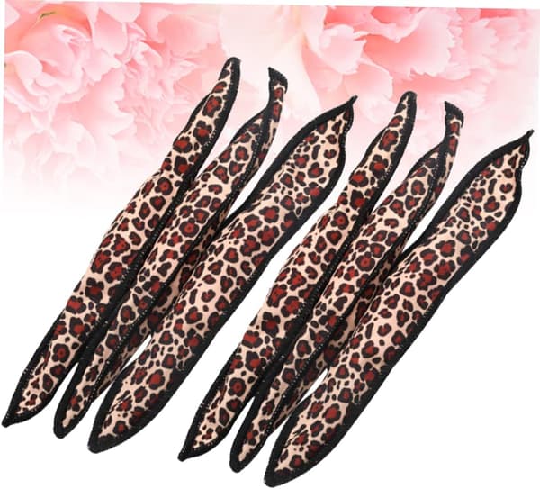 6 stk leopardmønstrede svampehårruller sommerfuglehårruller DIY-værktøj til kvinder piger
