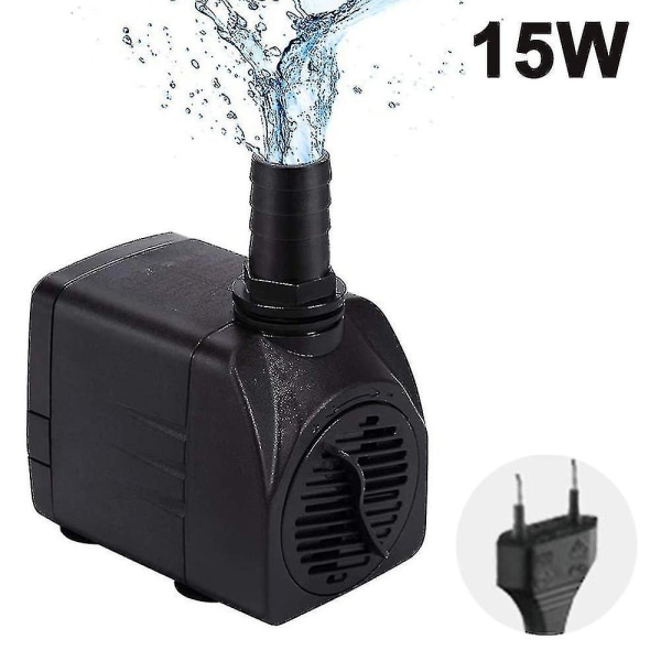 Uppotettava vesipumppu suihkulähteille, hydroponiikalle, akvaarioille EU-pistoke 15W EU Plug 15W