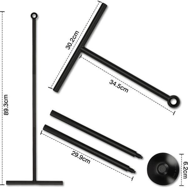 Silicone Shower Squeegee, 3-Position Adjustable Handle (34.5-89 cm) with Squeegee Holder, 30 cm Rubber Blade for Shower Floors and Glass