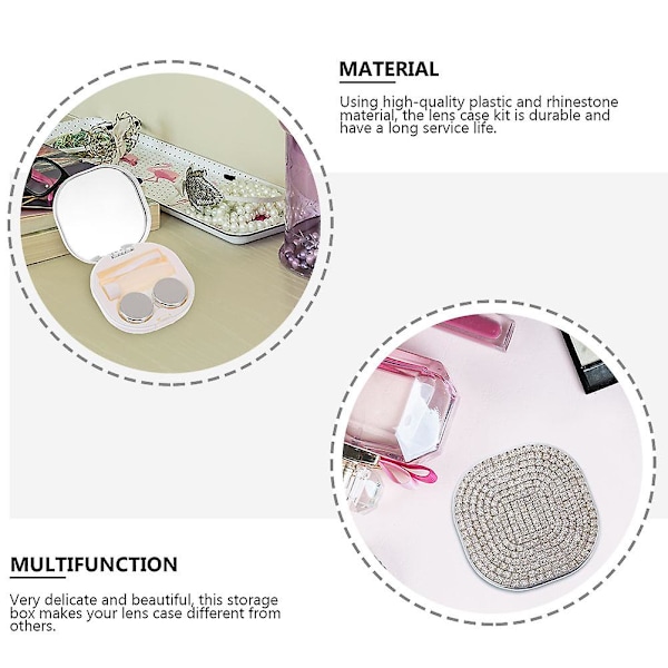 2 Sæt Rejsebrilleglas Etui Kosmetik Linseboks Linsepleje Holder Kosmetik Linseholder Kontaktlinsebeholder Kontaktlinseetui Tilfældig Farve 7,1x7,1x2,5cm