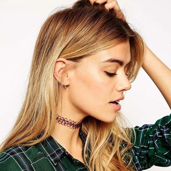 2-pak Choker Halskæde - One size Sort one size