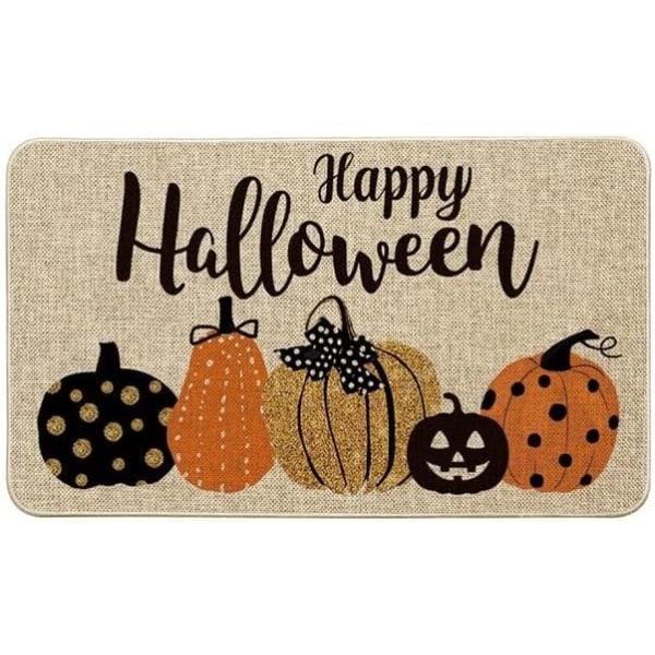 Kurpitsakuvioinen Ovimatto, Kausiluonteinen Syksyinen Halloween-Juhlan Matala Ovimatto Sisä- ja Ulkokäyttöön