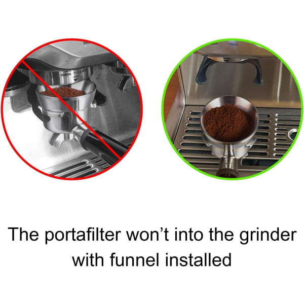 54 mm espresso doseringstrakt, kaffedoseringsring i rustfritt stål kompatibel med 54 mm Breville Portafilter