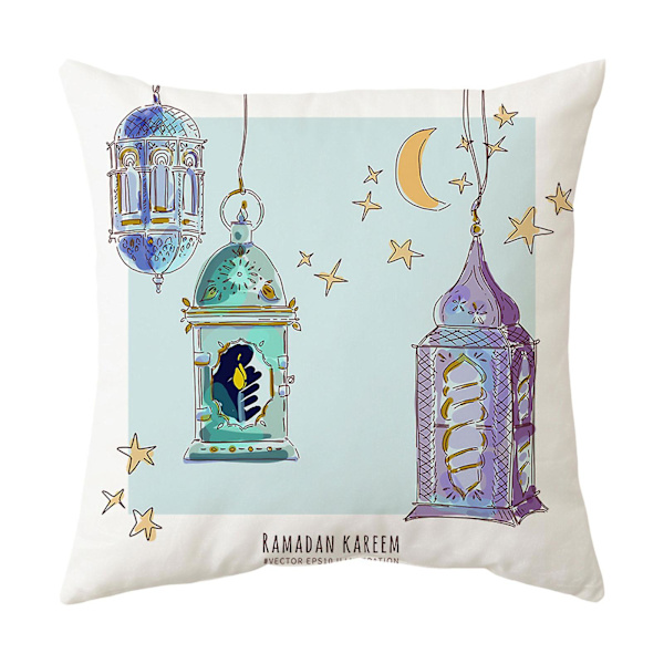 Style 9 Mubarak Putevar Moon Palace Lantern Kort Plysj Pute For Fest Hjem Soverom Sofa Stol DStyle 9