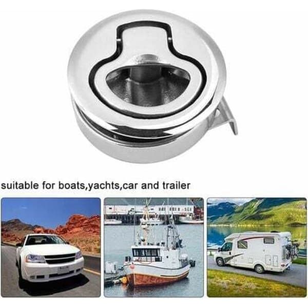 Flush Hatch Latch, 2 Pieces Flush Hatch Latch, Boat Hatch, Flush Hatch Handle, Flush Lift Handle Silver