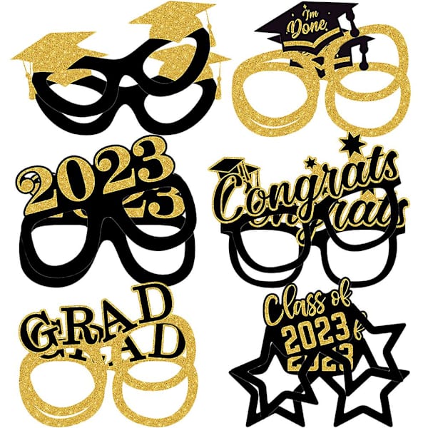 12 stk. Graduation Props Briller Sjove Papir Doktorgrads Prop Dekoration Briller Til Fest 16.5X13.5X10.5CM