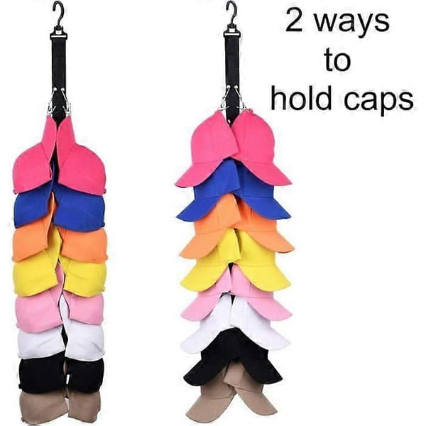 Hanging Cap Organizer for Closet, 16 Baseball Caps, Hat Storage Organizer with