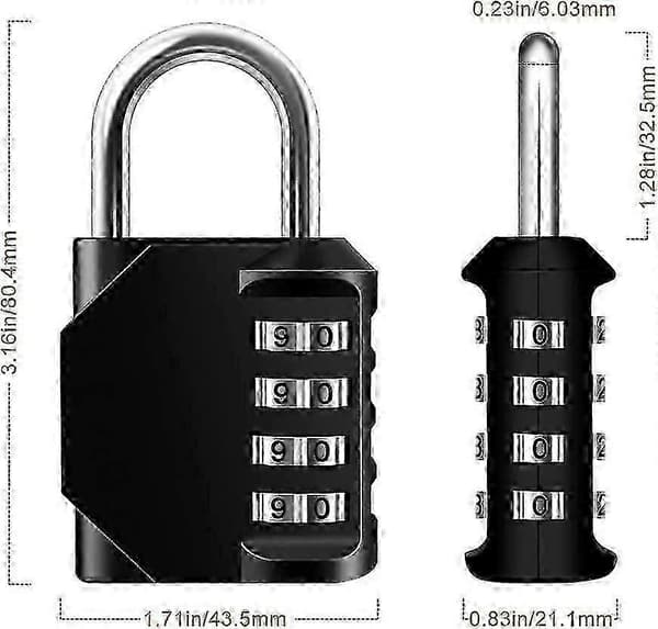 Indoor Lock 4 Digit Robust Waterproof Padlock (Blue) 1 Piece