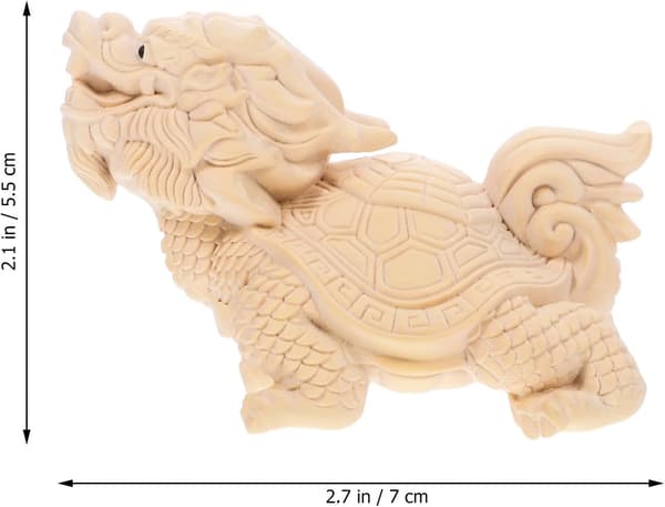 Delicate Dragon Toad Statue Wood Carving Sculpture Ornament Lightweight Synthetic Material