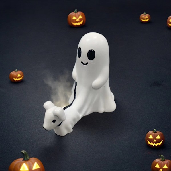 2 kpl Halloween-haamu kävelevä koirapatsas - Pelottava haamukoirahahmo, sisustus, haamu kävelee haamukoiraansa