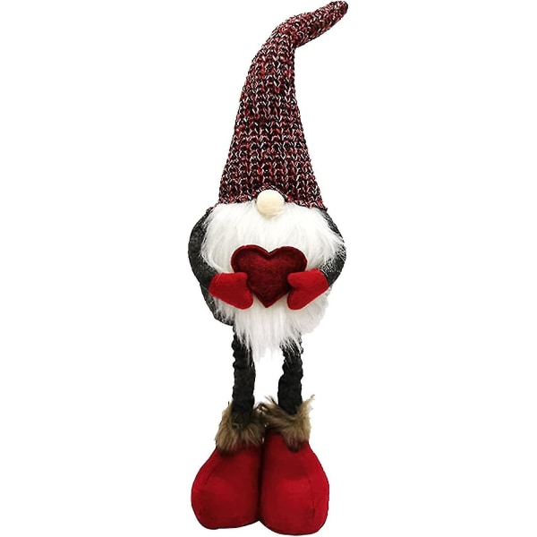 Joulupukin tonttu pehmo nukke pitkä parta seisova pehmo käsintehty nukke ruotsalainen Santa Gnome pehmo säädettävä tonttukääpiö joulukoristeeseen H