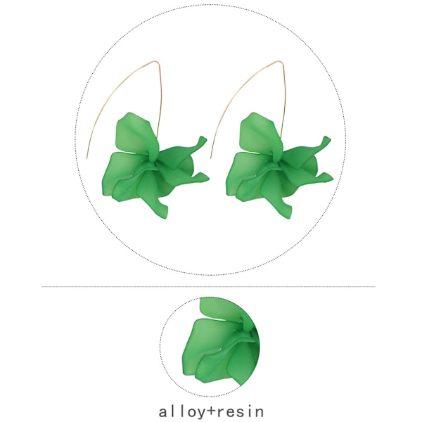 Bohemske Harpiks Roseblader Dangle Ørepynt - Lange Drop Akryl Blomst Ørepynt - Overdrevne Blomster Tassel Ørepynt for Kvinner