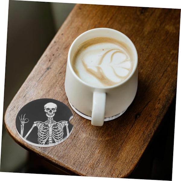 Pack Skull Pattern Coasters Gothic Car Interior