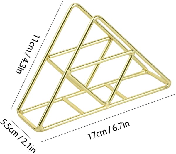 Table Napkin Holder, Table Napkin Rack, Triangular Iron Napkins (Gold)