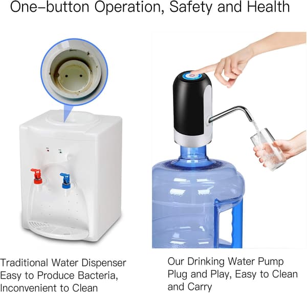 Vattenflaska Pump USB-laddning Vattenflaskdispenser Automatisk Dricksvattenpumpdispenser