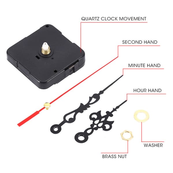Clock Parts, Black DIY Mechanism Quartz Clock Movement Replacement