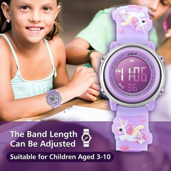 Lasten kellot Tyttökellot As 3-12 Sports 3D Söpö digitaalinen 7 S watch , yhteensopiva lasten kanssa