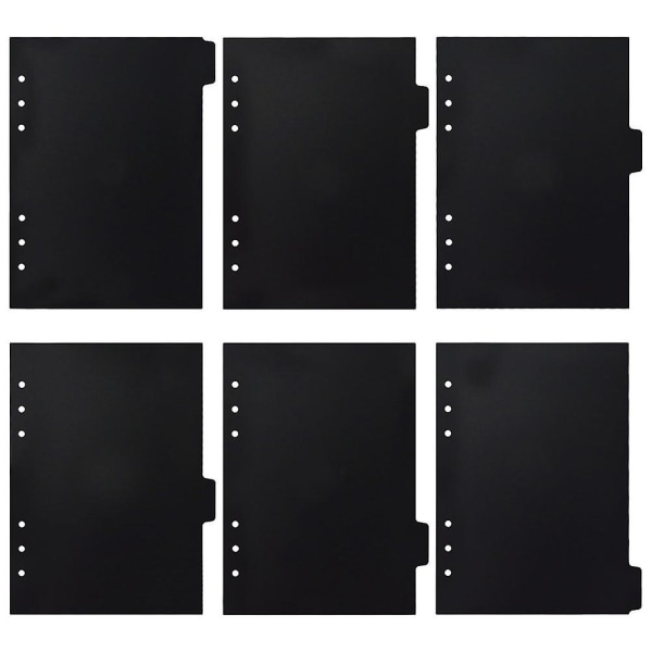 6pcs Household Notebook Dividers Professional Tab Dividers Convenient Binder Tabs Book AccessoryBlack