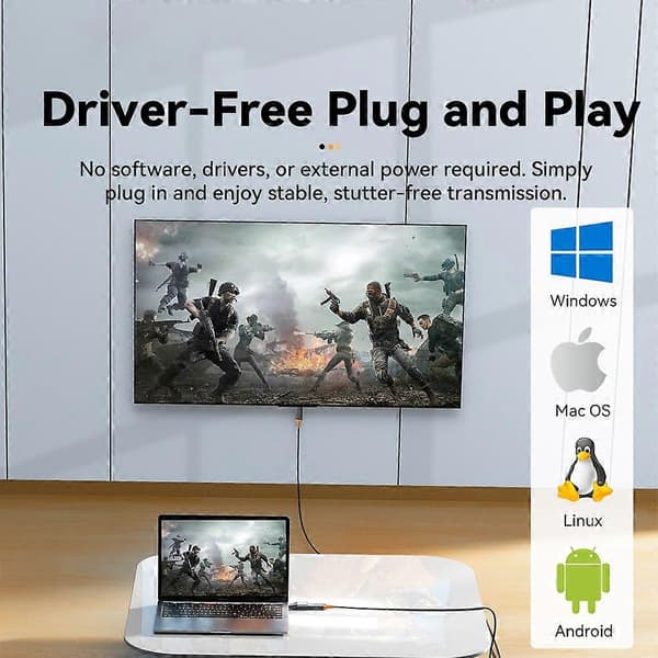 ESSAGER HDMI til Type-C 4K 30Hz Videoadapter Aluminiumlegeringskonverter
