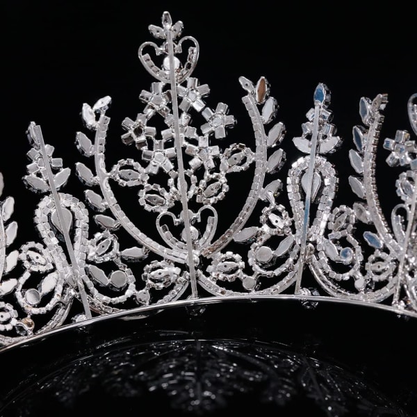 Luksuriøs Cubic Zirconia Bryllupstiara og Krone for Kvinner Stor Pageant Hår Smykker Quinceanera Brud Gave til Kvinner