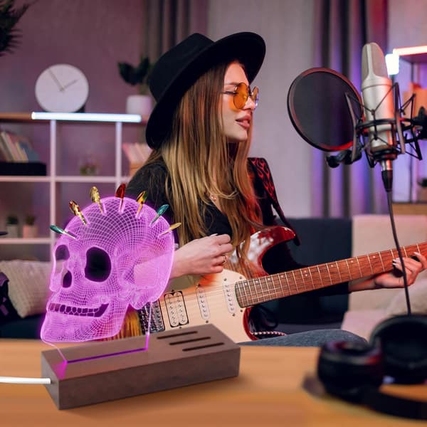 Lysende guitarplekterholder farve til mænd