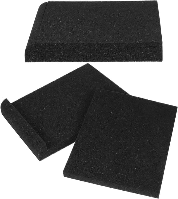 2pcs Speaker Isolation Pad Sound Frame Foam Pad Stable Vibration Absorption Black Foam Small Speaker Accessories