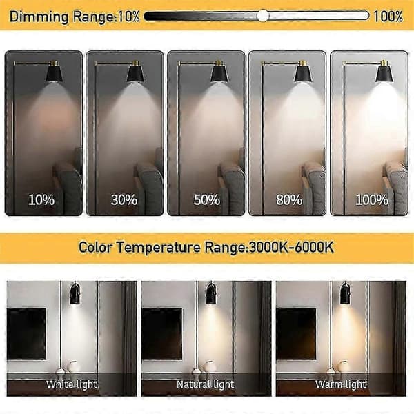2 pcs E27 Rechargeable Light Bulb 3 Color Temperatures Table Lamp with Remote Control Timer