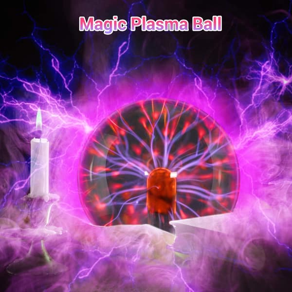 Plasmabold, 3 tommer plasma lampe, berøringsfølsom plasma globe - U