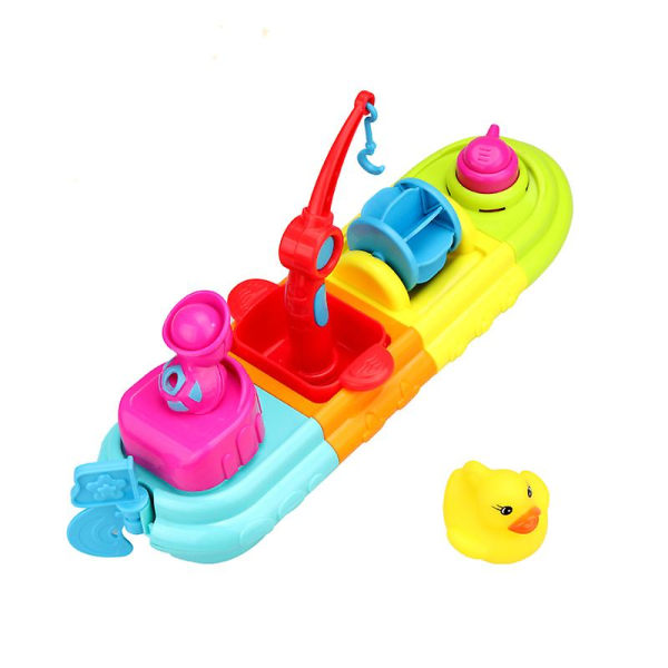 Småbørn Babybadebåd Sjovt legetøj Børnebadeværelse Badekar Bådtrykdyse flydende legetøj