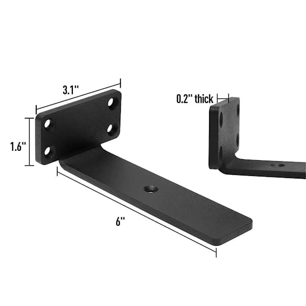 Heavy Duty Floating Shelf Brackets, (1/5 Inch Thick) Hidden Shelf Brackets, Cast Iron L Brackets, Ru