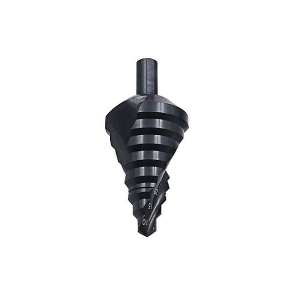 Titanium-coated 10-45mm Step Drill Bit Step Drilling Steel Drilling, 10-45mm Black Titanium-coated Step Drill Bit