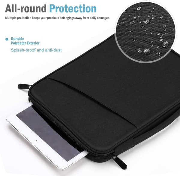 Black Tablet Case with 9-11 Pockets, Compatible with iPad