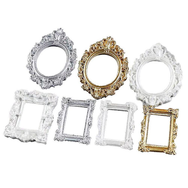 7 stk. Scrapbogsmaterialer Familiebilledramme Harpiks Scrapbooking Udsmykninger Billedramme Perlegalleri Billedramme Assorteret Farve 4,8X3,6cm