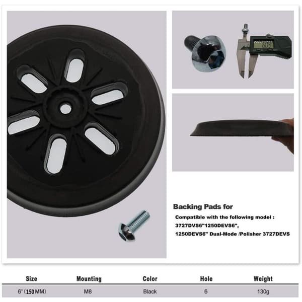 150 mm sanding pad with hook and loop fastener compatible with Bosch GEX 150, GEX 150 AC, GEX 150 Turbo sander from Poweka