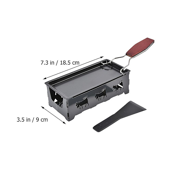 Kokkärlsset Mini Ost Raclette Ostsmältare Panna Grillplatta Ostgrillpanna 18.5x9cm 18.5x9cm