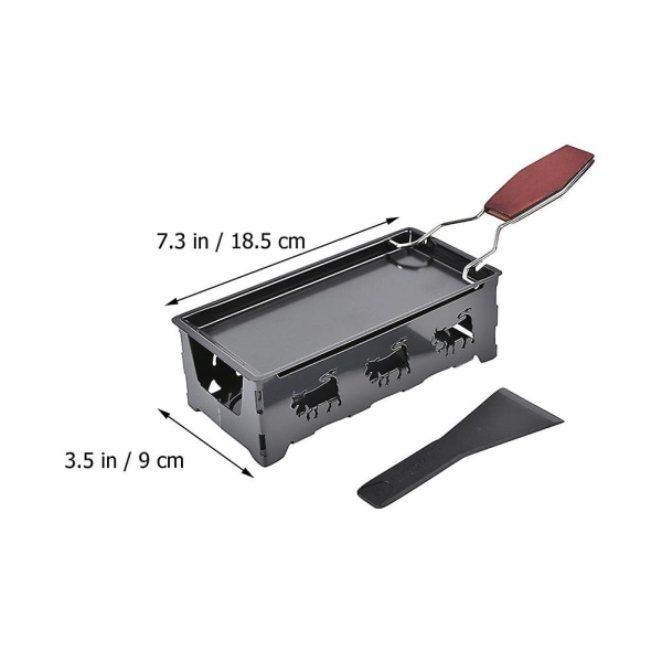 Køkkenudstyrssæt Mini Oste Raclette Oste Smelterpande Grillplade Ostegrillpande 18,5x9cm 18.5x9cm