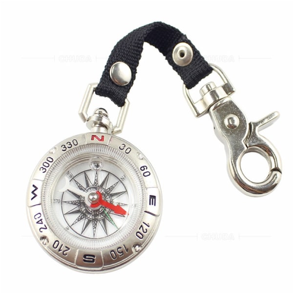 Mini Survival Compass Bærbar Utendørs Camping Vandring Pocket Navigator Klatreutstyr Kompass med hengende tau