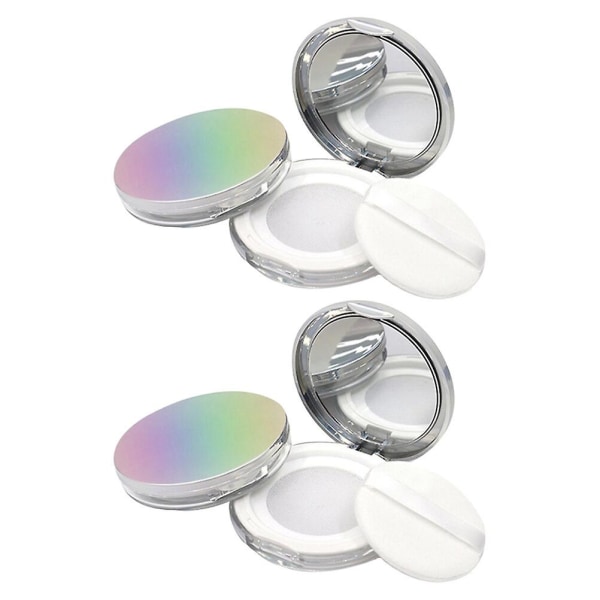 2 stk. Ultratynde Løst Pulverboks Makeup Pulver Underemballageboks Lille Pulverboks Assorteret Farve 7,5x7,5cm Assorted Color 7.5x7.5cm