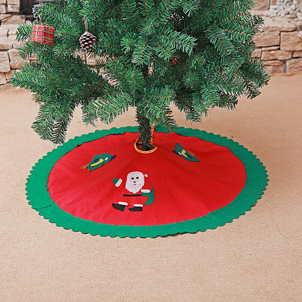 35.4 inch Merry Christmas Tree Skirt Red 90 cm Merry Xmas Tree Skirt Christmas Tree Mat Winter Holiday Party Decorations